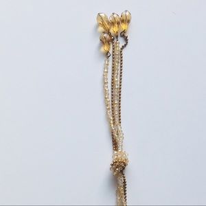 Gold shimmering glass bead necklace